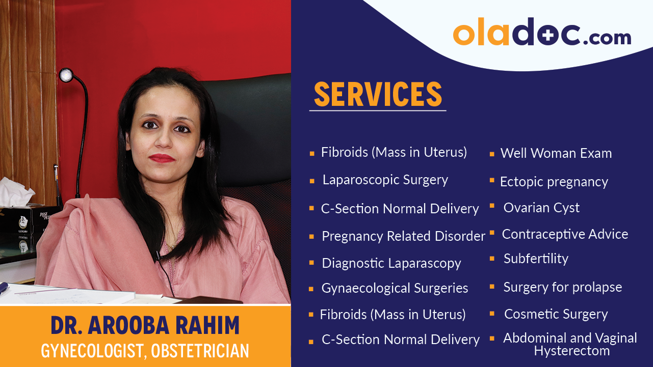 Services provided by Dr. Arooba Rahim
